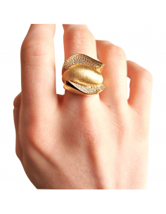 Anillo grande oro líquido 2