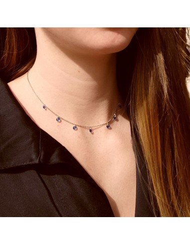 Collar circonitas azules