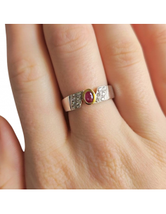 Anillo oro blanco y rubí 2