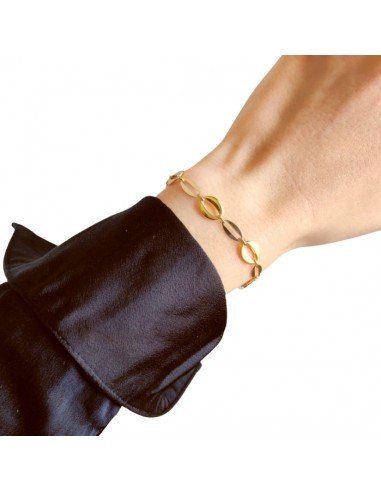 Pulsera oro bicolor y círculos