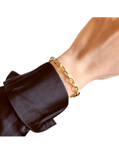 Pulsera oro bicolor y eslabones