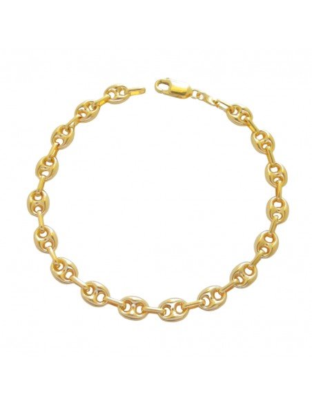 Pulsera ancha en oro amarillo modelo calabrote