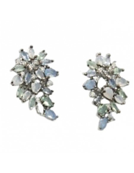 Pendientes trepadores con piedras azules