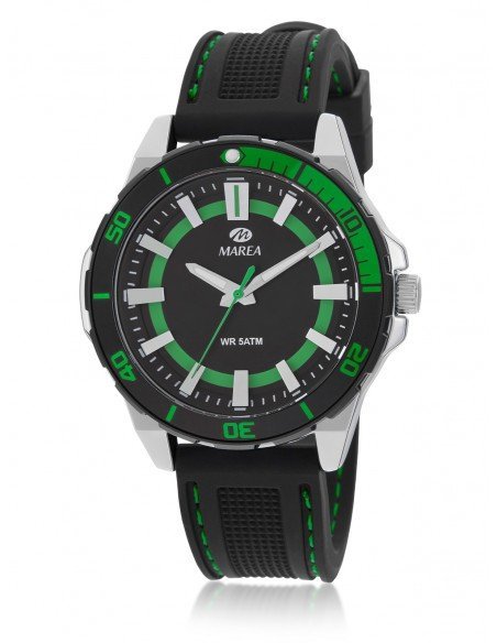 Reloj negro y verde hombre