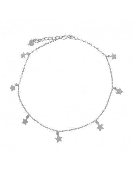 Tobillera estrellas de plata