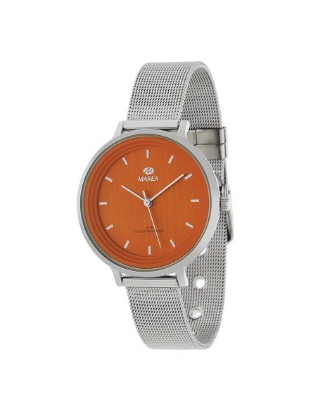 Reloj malla milanesa esfera naranja