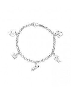 Pulsera charms gatos plata