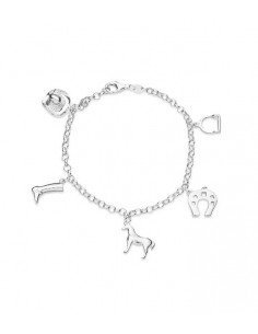 Pulsera charms caballo plata