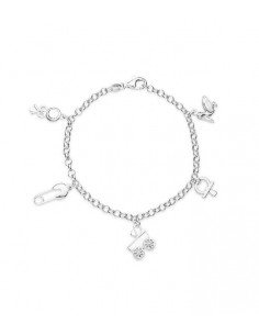 Pulsera charms mamá plata