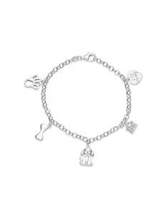Pulsera charms perro plata
