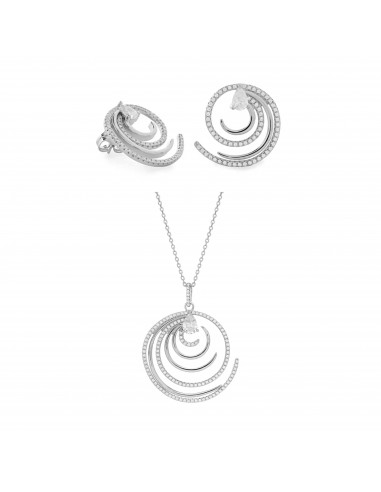 Conjunto espirales de plata y circonitas