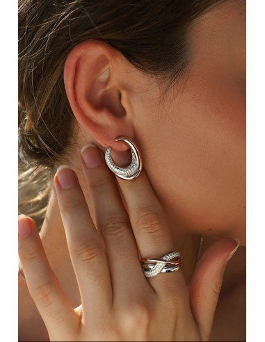 Pendientes de plata bicolor