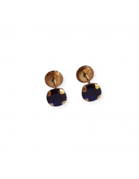 Pendientes de oro con circonitas azules
