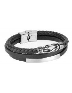 Pulsera negra triple de...