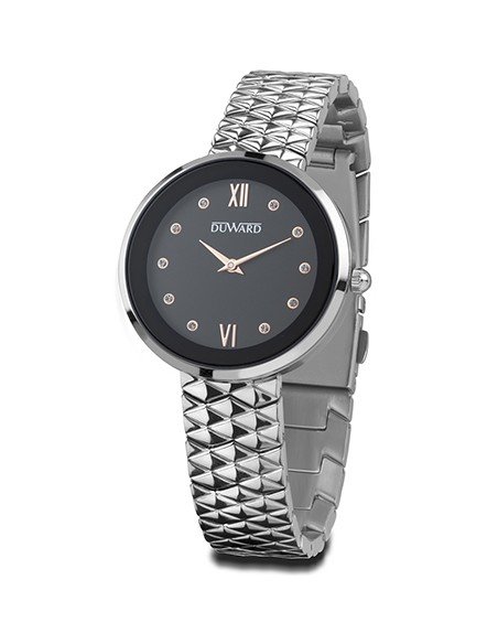 Reloj de mujer en acero y con esfera negra